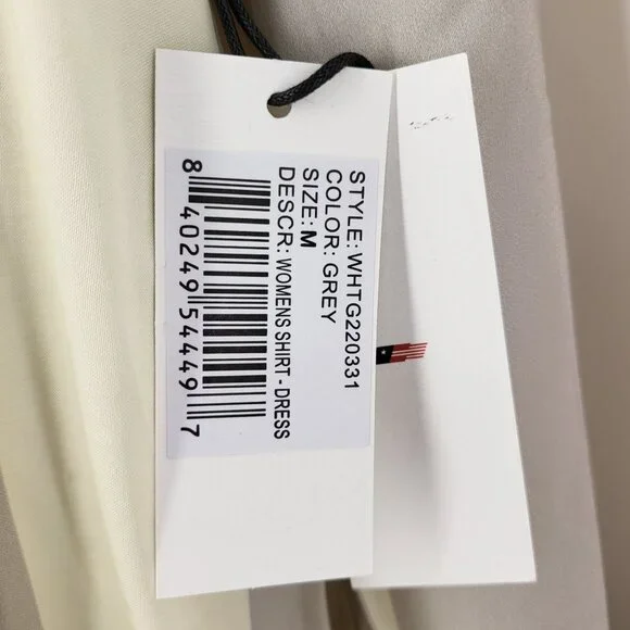 Honor The Gift Women's Striped Button-Up Shirt Dress Grey Casual Long Sleeve Med - Picture 4 of 15